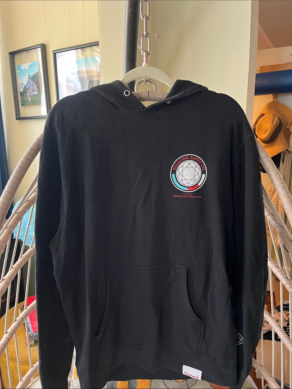 Diamond Supply Co. Black Crewneck Hoodie with Circular Logo